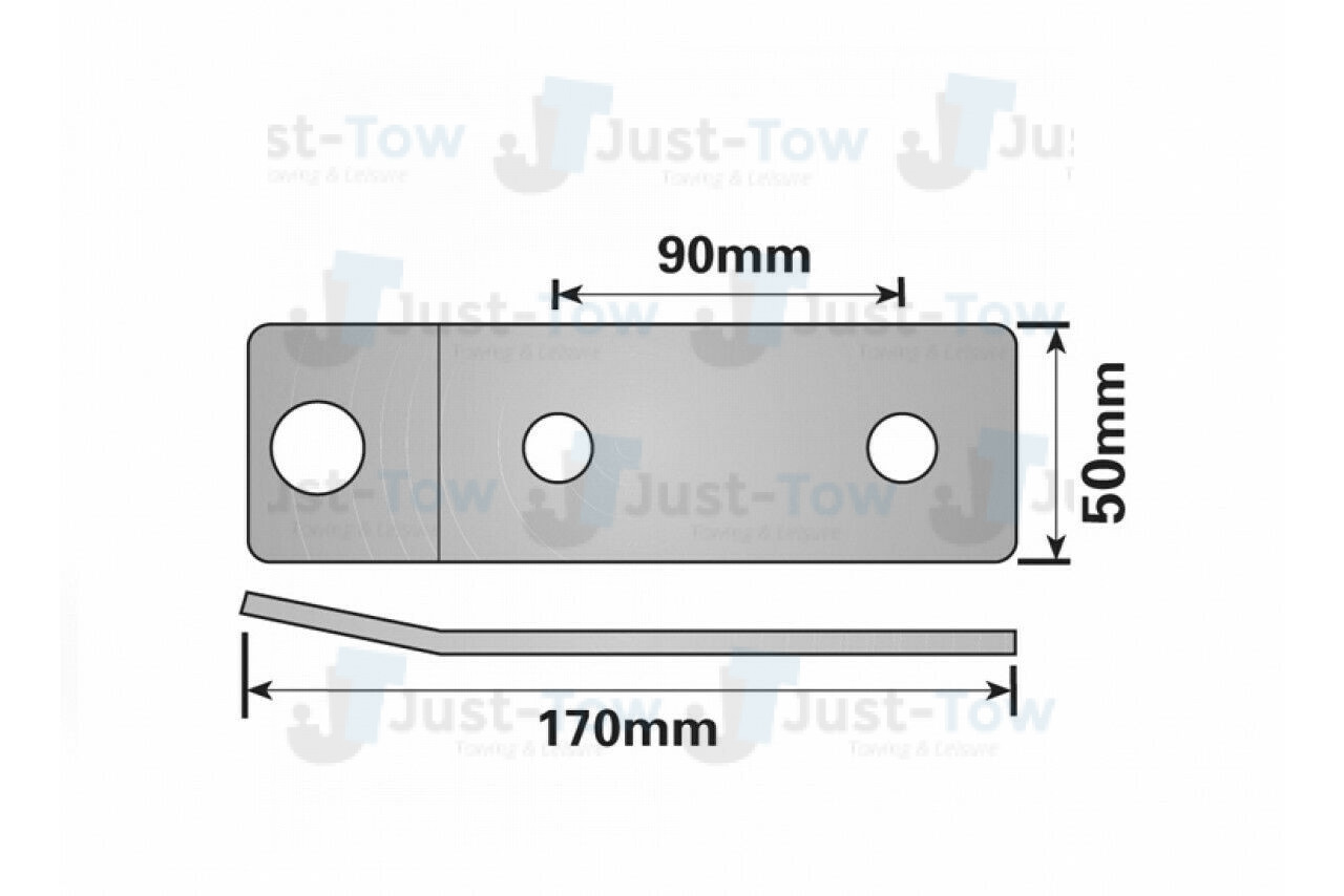 Vehicle Fixing Plate 170 x 50mm - Image 2