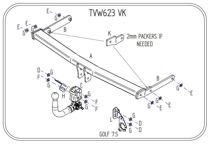 Audi A3 Saloon Detachable Towbar 2013 to 2016 - Image 2